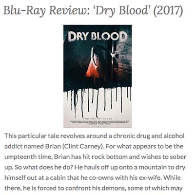 Blu-Ray Review: ‘Dry Blood’ (2017)